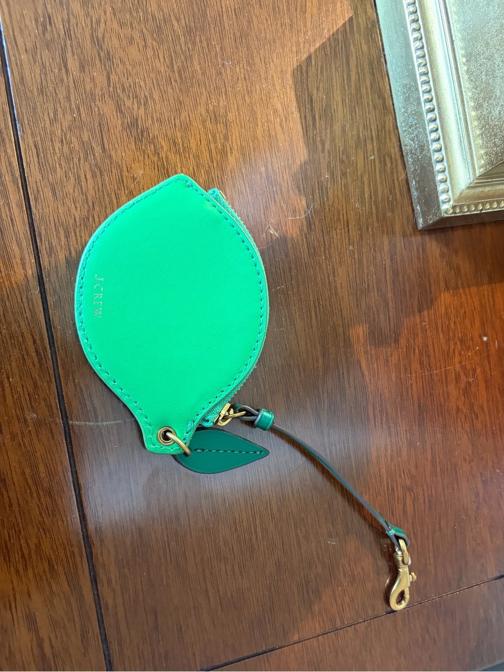 J. Crew Green Lime Leather Key Charm